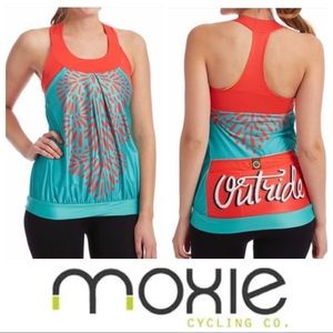 “Outride” Teal Layered Cycling Bra-Top Tank